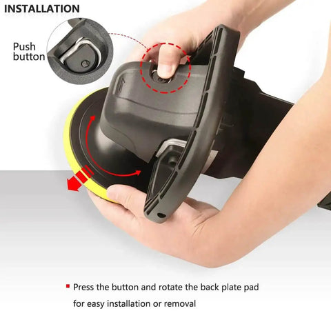 Installation of 7 Inch Rotary Car Polisher With 1200W Motor, Variable Speed Control, Digital Display, Auto Detailing Buffer Kit