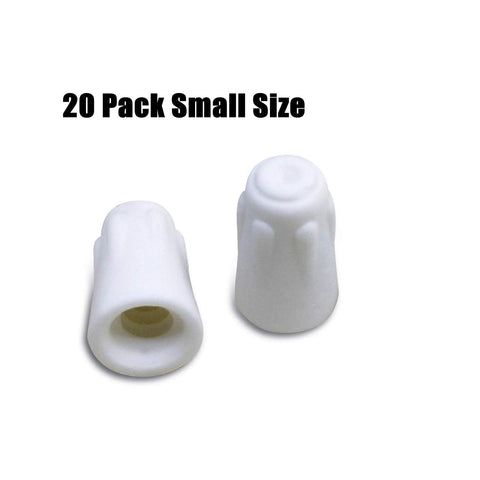 Ceramic wire connector caps, 20-pack, small size, white, for 22-14 AWG, 600V high-heat twist caps