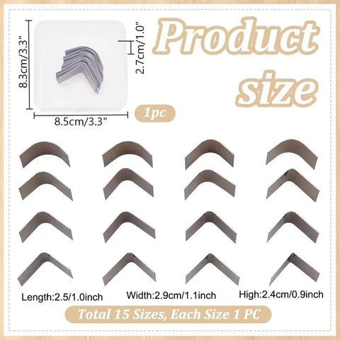 Leather Corner Punch Set With 15 Size Triangular Edge Trimmers And Circle Cutter Kit High Carbon Steel Cutting Tools diagram