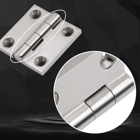 Laorde 316 stainless steel marine boat hatch hinge, 2x2 in (50x50 mm), heavy-duty cabinet door hinge with screws, 4-pack