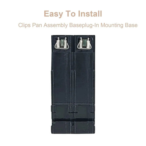 Front view of Two Pole 20 Amp Circuit Breaker Plug On Mount For Standard Miniature Panels With Thermal Magnetic Trip 10kA 120 240V.