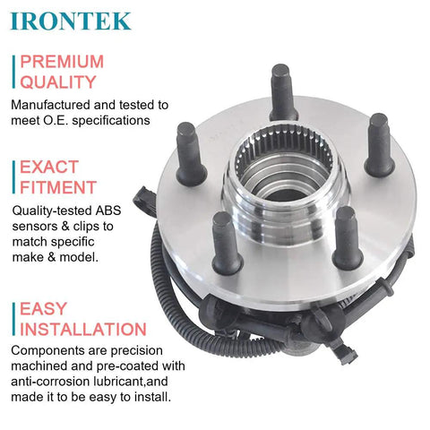 Front Wheel Bearing And Hub Assembly For Ford Ranger 1998 1999 2000 And Mazda B4000 1998 Replacement 5 Lug 4WD With ABS 1 Pack