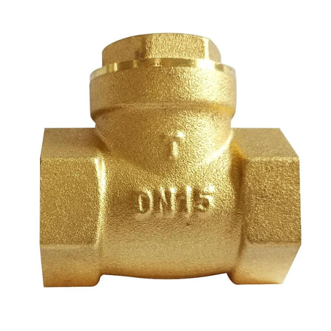 Solid brass 1/2 in horizontal swing check valve with female threads, DN15, non-return
