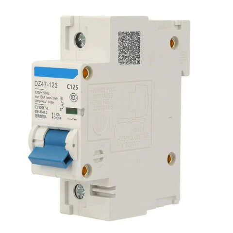 Side view of 230V 80A 100A 125A Air Circuit Breaker DZ47-125 1P Miniature Circuit Breaker Quick Response for electrical panels