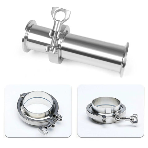 Amazon 2-inch stainless steel tri-clamp ferrule with wing nut, 2-pack, includes silicone gaskets.