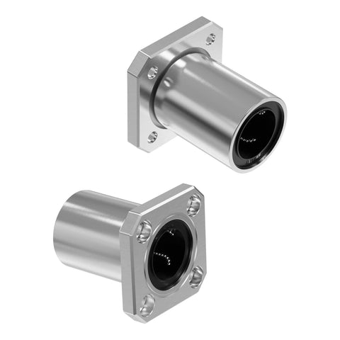 LMK12UU Square Flange Linear Bearing Pair With 12mm Bore 21mm OD 30mm Length Double Side Rubber Seal for CNC Machines 3D Printers