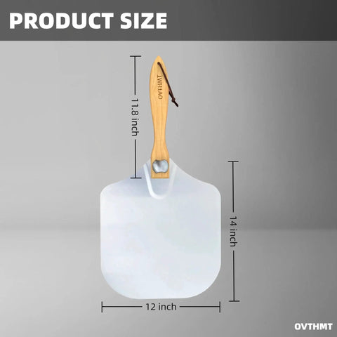 Sturdy Aluminum Pizza Peel 12 By 14 Inch With Foldable Wood Handle For Easy Sliding Onto Stone Or Oven Racks