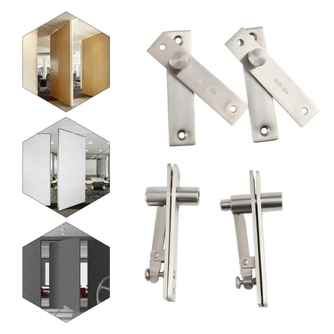 Pivot Hinge 2 Sets Heavy Duty Hidden Door Hinge For Bookcase Cabinets Sleek Center Hung 360 Degree Rotation Shaft visible
