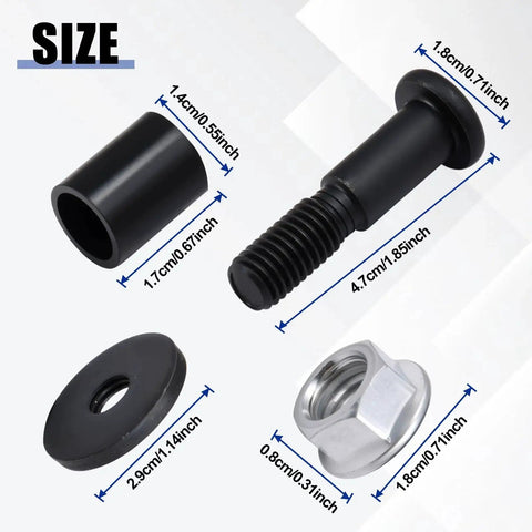 Tailgate Striker Bolt Kit With Nuts For GM Avalanche Sierra Escalade 2002-2013 showing bolt, nut, washer, and spacer dimensions.