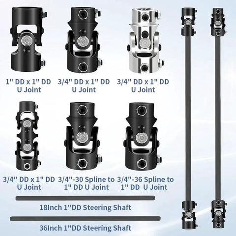 18 Inch Hollow Steering Shaft Column Fits Three Quarter Inch And One Inch Shafts with various U joint sizes