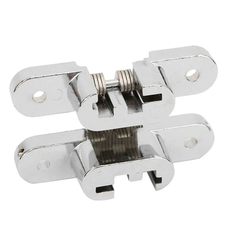 180 Degree Zinc Alloy Hidden Door Hinge For Cabinets And Furniture Concealed Cross Hinge No Fuss Install Kit