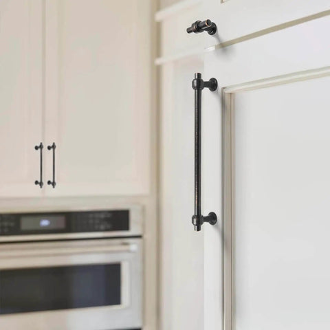 Installed Oil Rubbed Bronze Cabinet Knobs Set, 10 Pack, 1 Inch 25mm For Cabinets And Drawers, Kitchen Cabinet Hardware CK0081 By Coinkoly