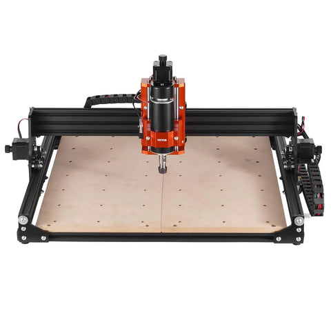 Front view of Beefy 300W 3 Axis CNC Router Engraving Machine Kit with GRBL Control, 400 by 400 mm working area, 1200 RPM spindle.