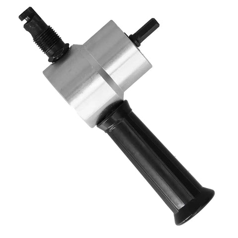 Double Head Metal Nibbler For Cutting Iron Steel Copper And Aluminum With Speed Steel Build 360 Degree Rotating Handle And Hex Drill Bit Pro Grade Heavy Duty Tool side view