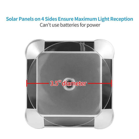 Top view of 3.5-inch solar-powered turntable, a component of the UV Resin Curing Light For 3D Printers With 360 Degree Rotating Solar Turntable 6x405nm LEDs For SLA DLP LCD Printers Quickly Solidify Photosensitive Resin DIY Curing Enclosure