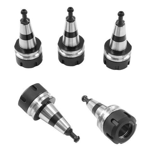 CNC Router Balance Collet Set, 5 Piece High Precision Chucks, 1 To 20mm Clamping Range, 40Cr Steel Tool Holders With Spanner Wrench