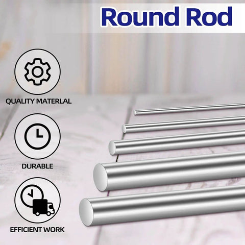Half Inch Diameter Eight Inch Long Stainless Steel Round Rod Set of 2 for DIY Crafting and Metalworking Projects 304 Stainless Steel Solid Rods