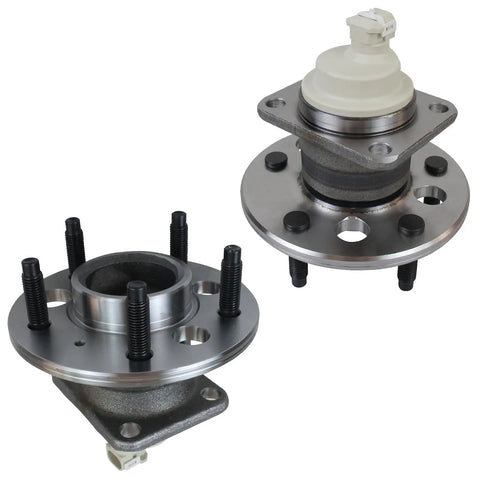 Two Pack Rear Wheel Hub And Bearing Assembly For Front Wheel Drive Impala Regal Grand Prix LaCrosse Century Monte Carlo Aztek Venture Montana Intrigue Allure 5 Lug With ABS For Your Ride, shown with 5-lug pattern and ABS sensor.