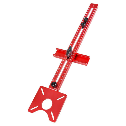 4 In 1 Router Milling Groove Bracket And Circle Cutting Jig Made Of Durable Aluminum Alloy, shown in red color