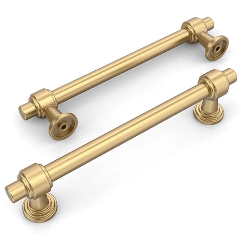 Champagne Bronze Cabinet Pulls 5 Inch Hole Center Drawer Pulls 10 Pack Durable Solid Zinc Alloy Cabinet Hardware For Kitchen And Bathroom Dresser Handles With Modern Sleek Finish ZH0069
