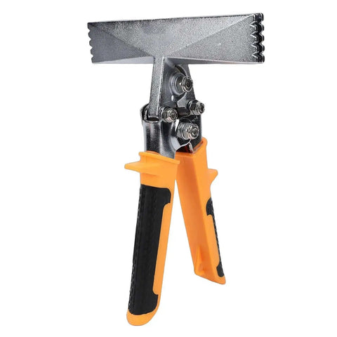 6 Inch Sheet Metal Bender With Straight Jaw Pliers And Hand Seamer For HVAC System, ergonomic non slip handle, quick release safety lock.