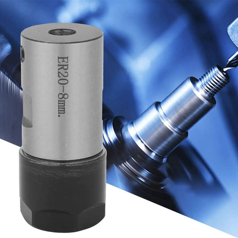ER20 Collet Block And Spindle Extension Rod Adapter For CNC Milling Lathe Engraving Tools, 8mm Shaft Clamping Bar