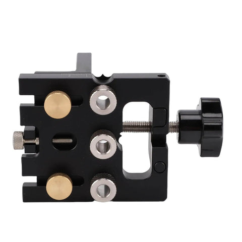 Side view of Pro Grade Heavy Duty Aluminum Alloy Doweling Jig With Self Centering Drill Guide For Cabinet Making And Furniture Assembly.