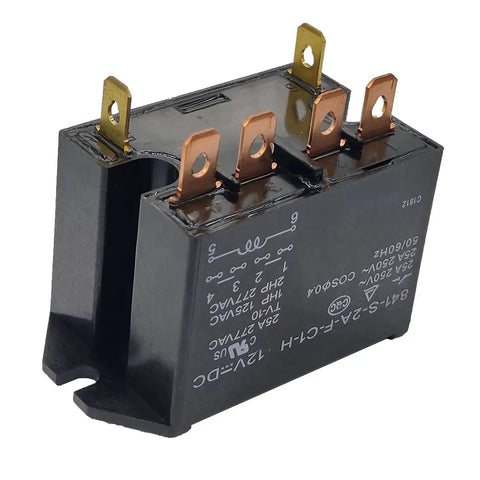 Beefy 25 Amp 277V AC General Purpose Relay With 6 Pins And Flanged Cover 12V DC Coil DPDM Style Industrial Power Switching