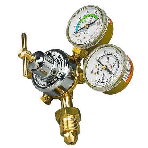 Argon CO2 Regulator Kit For Mig Welder 5/32 Inch with dual scale gauge, brass body, easy setup for MIG and TIG welds, Forney 85363