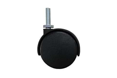 2 Inch Twin Wheel Office Chair Caster With 5 16 Inch Threaded Stem Diameter 75 Lb Load Capacity Per Caster Black Swivel Wheel