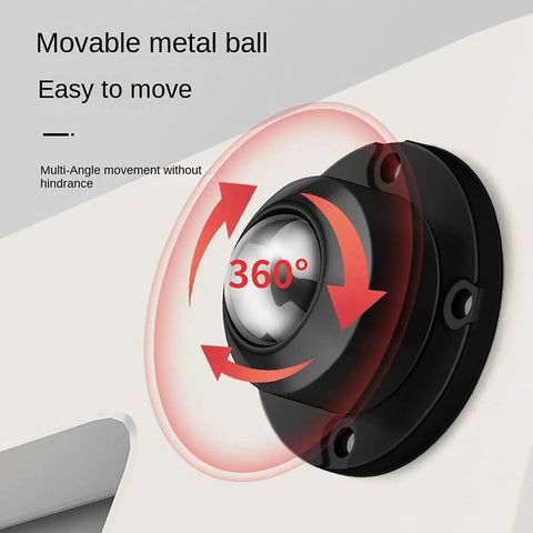 Close-up of 4 Pack Self Adhesive Swivel Caster Wheels For Furniture Storage Bins with 360-degree rotation and no-drill install.