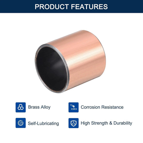 HiPicco sleeve bearing, brass alloy, copper-colored cylindrical bushing with 7/8 in bore, 1 in OD, 7/8 in length.