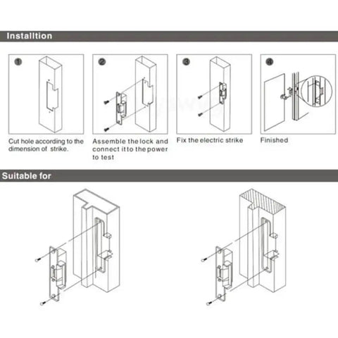 Installation guide for Flush Mount Magnetic Lock 350Lb 180Kg Beefy Holding Power for Access Control on a Single Door 12V