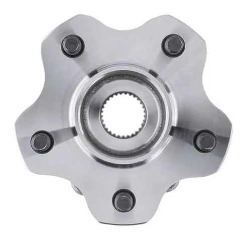 Front view of Rear Wheel Bearing Hubs Assembly Set For Nissan Pathfinder Infiniti QX60 JX35 And Murano 2013 2014 2015 2016 2017 2018 2019 Ready To Roll Replacement 2 Wheel Hubs And Bearings Kit showing 5-bolt hub with center gear.