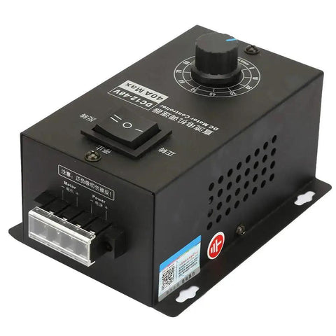Beefy DC Motor Speed Controller For Power Projects 12V To 48V 40A PWM Brush Motor Governor Speed Control Module showing dial and switches