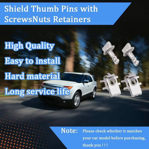 Five Pairs Engine Cover Retainers And Shield Thumb Pins With Screws And Nuts Replacement Clips That Drop In And Fit Ford F150 Edge And Explorer W716006S439 BB5Z00817A