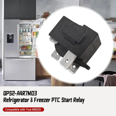 Three Pin Refrigerator And Freezer PTC Start Relay Fits True 969235 Replaces QPS2 A4R7MD3 beside modern fridge