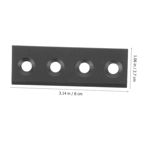 Flat fixing plate from Sliding Barn Door Hardware Kit With Track And Connecting Brace, durable black finish, 3.14 in length
