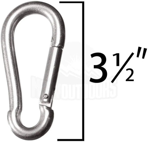 Heavy Duty Carabiners 660Lb Per Clip 2 Pack Anti Rust Zinc Galvanized with 3.5 inch length shown in image