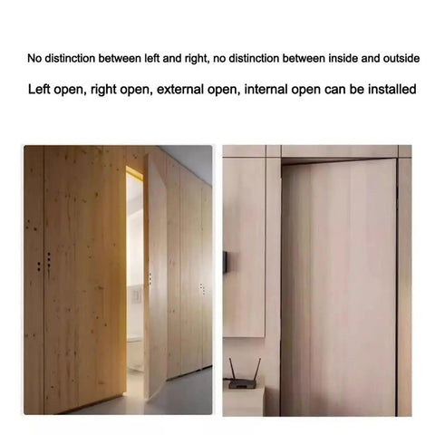 Concealed Folding Door Hinges 180 Degree Adjustable Cross Style shown installed on dual wooden sliding doors