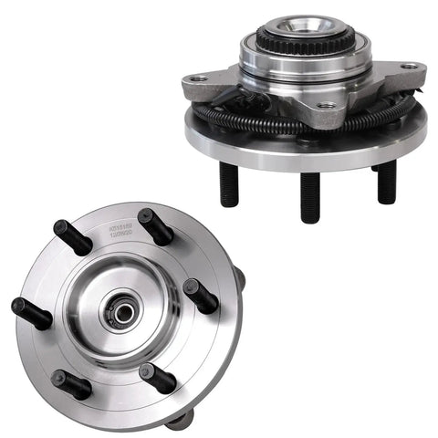 Beefed-Up Front Wheel Bearing Hubs Kit For 2015-2017 Ford F-150 4WD, 4-Piece Hub Assembly With 2 Sway Bar End Links - Replacement