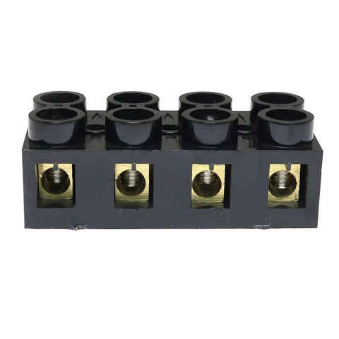 500V 60A 4 Position Dual Row Screw Terminal Block Heavy Duty Insulated Barrier Strip For Electrical Wiring And Control Panels Black