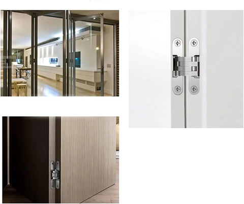 Thickened Internal Door Hinges For Cabinets And Doors By NOVOCE 180 Degree Concealed Folding Butt Hinges Heavy Duty Built In Stainless Steel Hidden Hinge Color No 3 Smooth Burr Free Pivot installed on doors