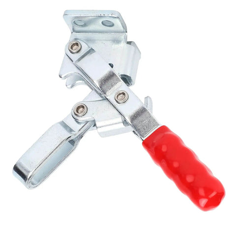 Beefy Quick Release Toggle Clamp For Welding, Woodworking And Metalworking Projects, galvanized with red handle