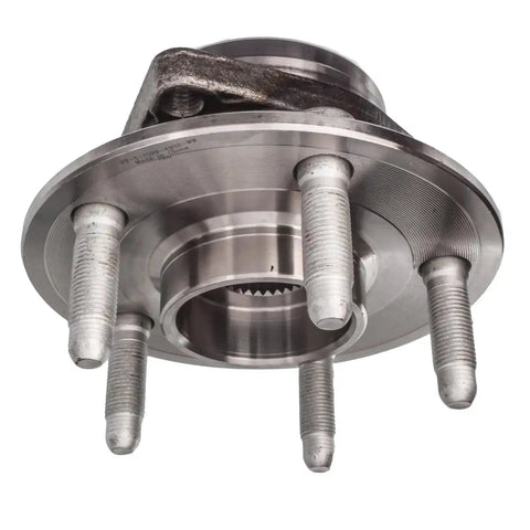 Close-up of Front Wheel Bearing And Hub Assembly For Chevy Camaro CTS 5 Lug ABS OE Direct Replacement 23216846 512399 33 Spline Ball