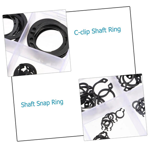 175 Piece Steel C Type External Circlip Snap Ring Assortment Kit For Automotive And Machinery In Clear Storage Case