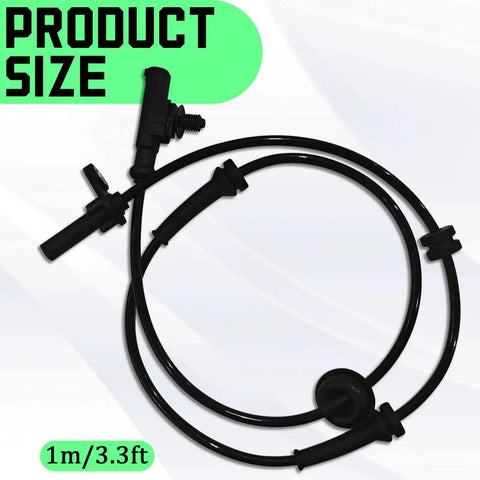 PVOTAWP rear-left ABS wheel speed sensor cable, 1 m long, black with sensor and connector.