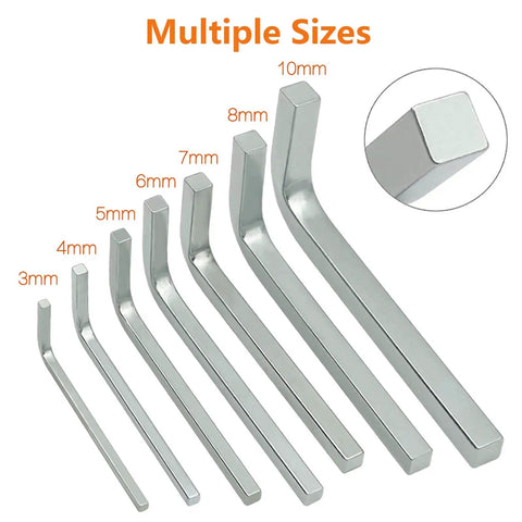 7 Piece Square Head Wrench Set With L Shaped Keys For Pocket Hole Screws Pro Grade Cr V Steel Durable Build From 3 Mm To 10 Mm
