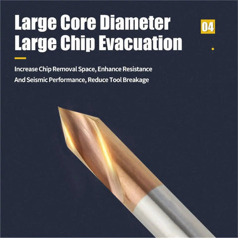 Carbide Spot Drill Bit 60 Degree for CNC Chamfering and Centering Guide Tool Tungsten Steel D12x100L side view
