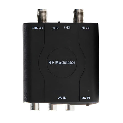Coaxial RF Modulator And AV To RF Converter for classic gaming and home theater connecting composite to RF channel 3 or 4 top view image